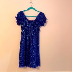 Betsey Johnson Evening Blue Sequin Party Dress S 8